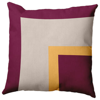 Bold Blocks Polyester Indoor/Outdoor Pillow, Maroon Red, 20"x20"