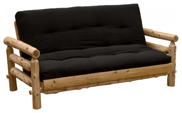 HomeRoots Authentic Log Cabin Natural Cedar Futon