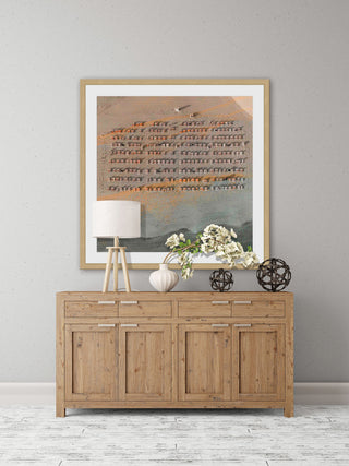 "Tidy Beach Chairs" Framed Painting Print, 12"x12"