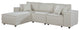 Lilola Home Harvey Sofa With Reversible Chaise, Beige Linen