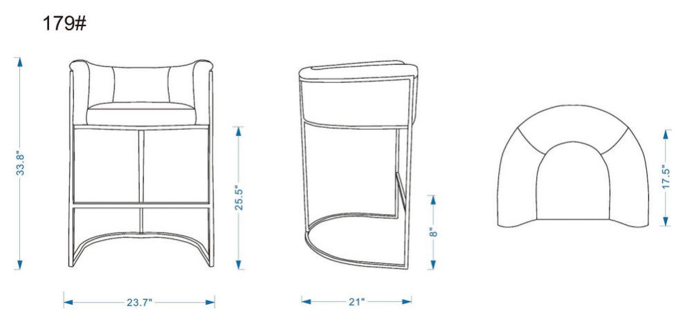 Manhattan Comfort Cosmopolitan Counter Stool, Set of 2