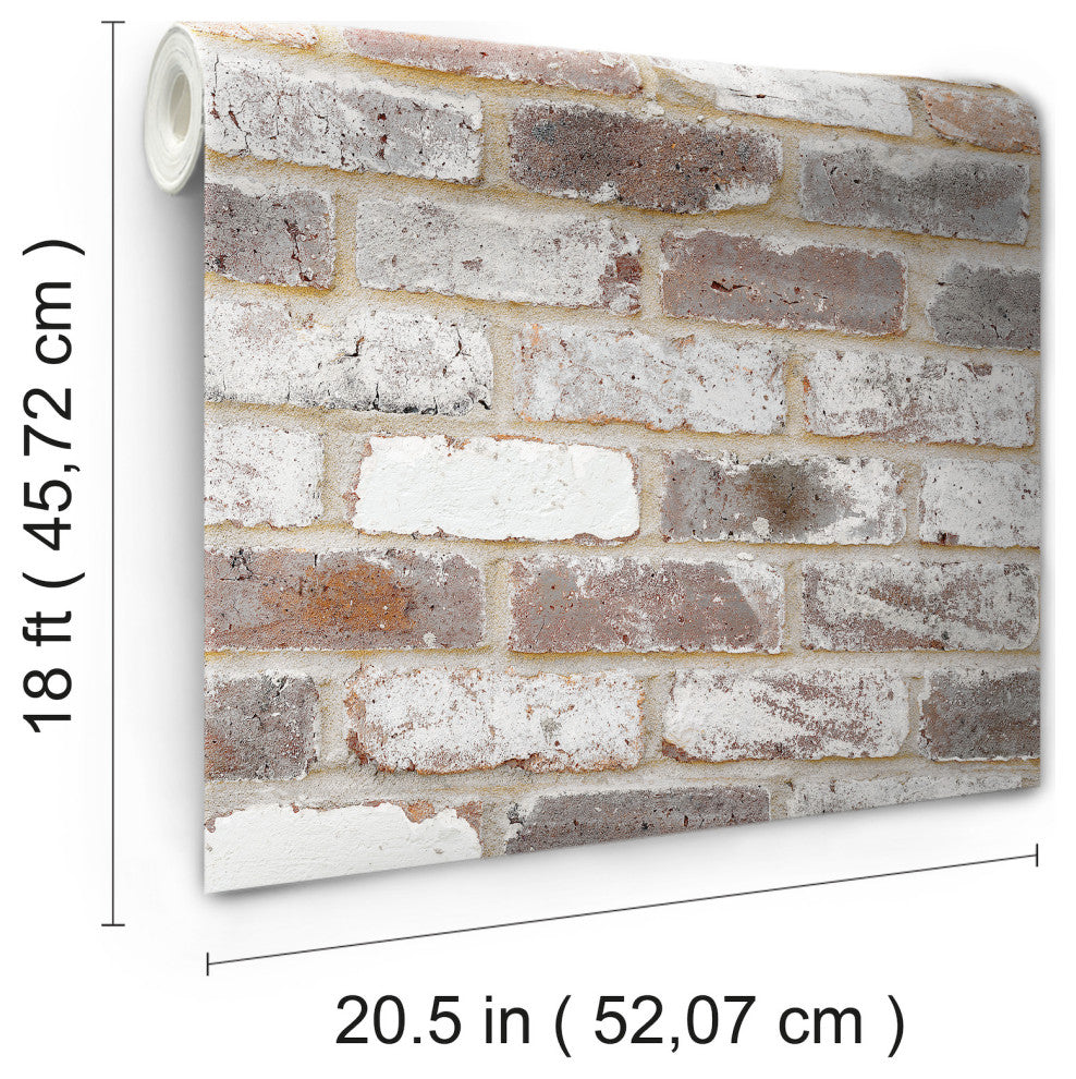 Reclaimed Brick Peel and Stick Wallpaper