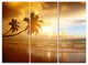 "Beautiful Palms at the Caribbean Beach" Metal Wall Art, 3 Panels, 36"x28"