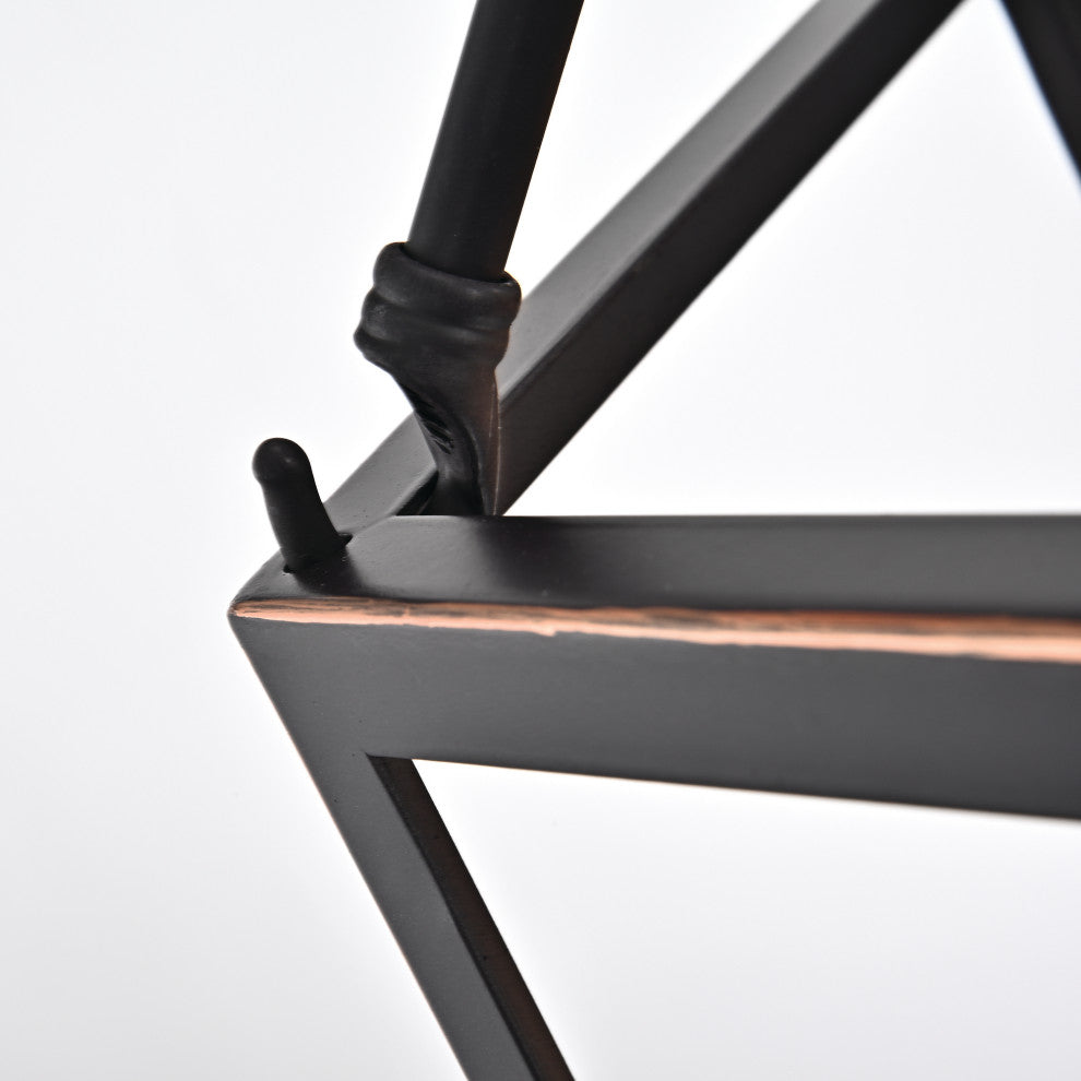 4-Light Oil Rubbed Bronze Hexagon Lantern Cage Chandelier Farmhouse