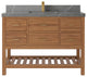 Parker Teak 48" Single Sink Bath Vanity in Golden Teak  2" Piatra Gray