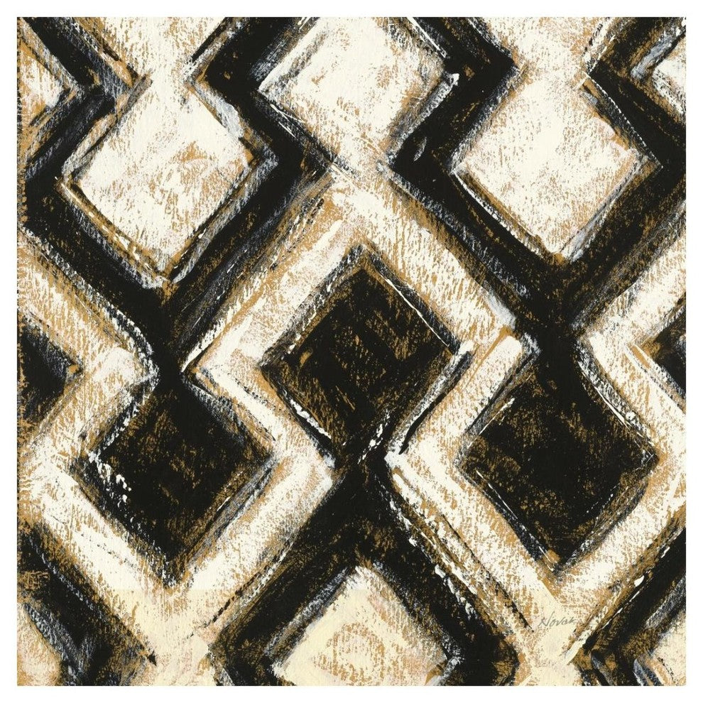 "Black and Gold Geometric III Crop" Paper Print by Shirley Novak, 26"x26"