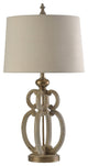 Tuscana Cream | Traditional Table Lamp | 150W | 3-Way | Hardback Shade