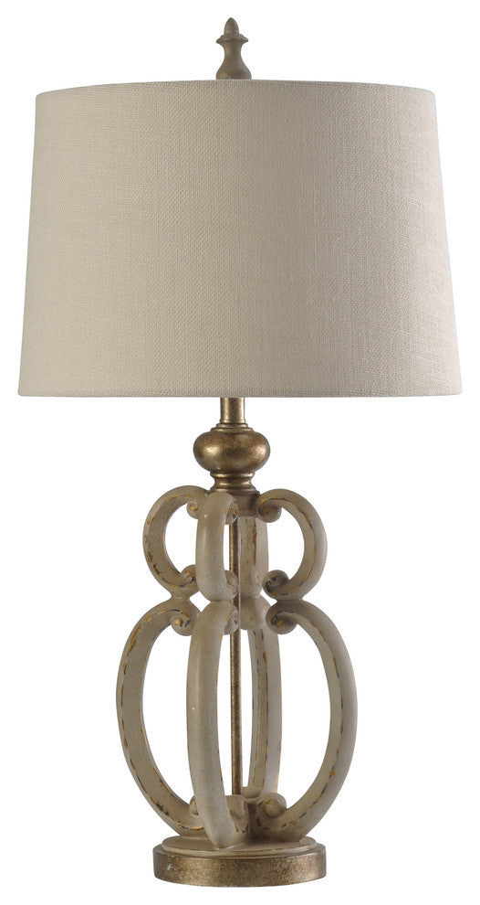 Tuscana Cream | Traditional Table Lamp | 150W | 3-Way | Hardback Shade