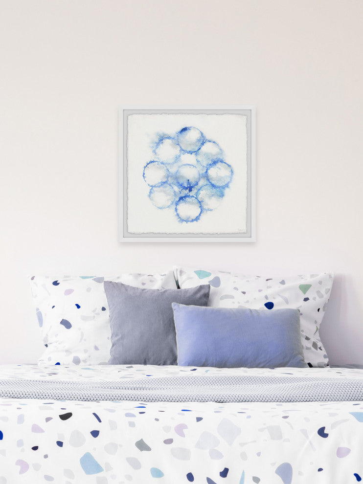 "Blue Fire Rings" Framed Painting Print, 12"x12"