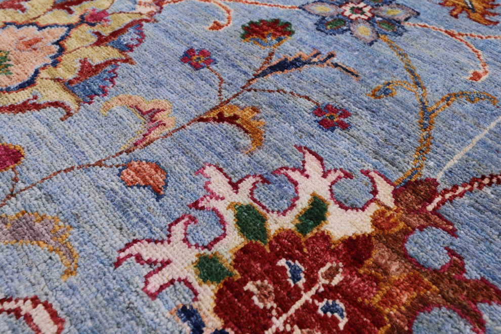 5' Round Hand Knotted Persian Tabriz Wool Rug Q7748