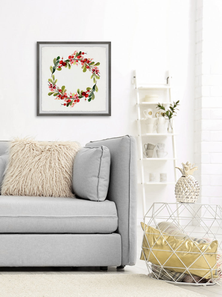 "Merry Toyon Berries II" Framed Painting Print, 24x24