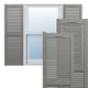 Lifetime Vinyl Standard Cathedral 2-Equal Louver Shutters, Clay