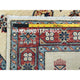 Ivory, Soft Wool, Hand Knotted Afghan Super Kazak Runner Rug, 2'7"x8'6"