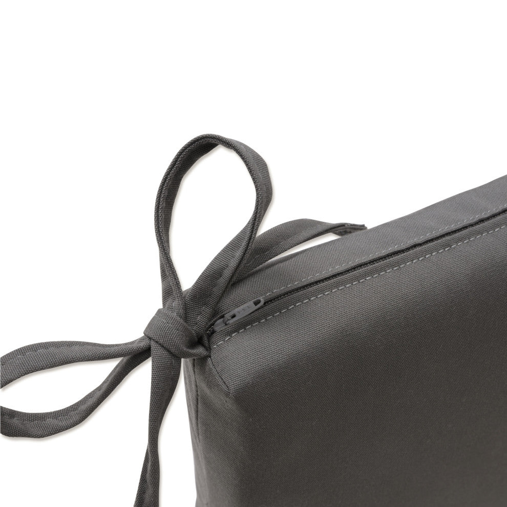 Fortress Canvas Charcoal Squared Corners Seat Cushion 20x20x3 (Set of 2)