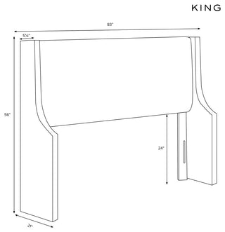 Fully Upholstered Wingback Headboard, Zuma Rosequartz, King