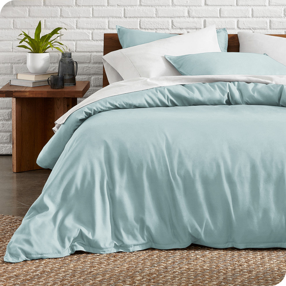 Bare Home Microfiber Duvet Cover & Sham Set, Light Blue, King