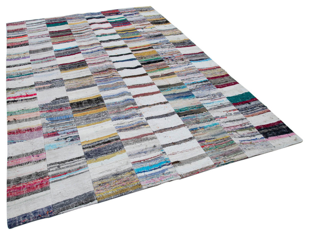 Rug N Carpet - Handmade Turkish 6' 10'' x 9' 11'' Rustic Patchwork Kilim Rug