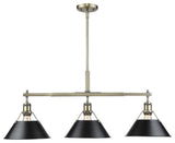 Golden Lighting Orwell Linear Pendant, Aged Brass, Black Shade