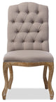 Hudson Beige Fabric Button-Tufted Upholstered Dining Chair