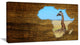 Africa Wildlife Map Design, Abstract Canvas Artwork, 32"x16"