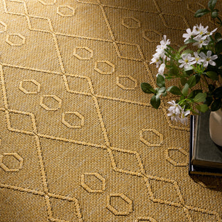 Aliana Transitional Geometric Gold Indoor Rectangle Area Rug 8x10