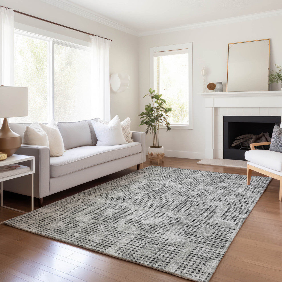 Premium Machine Washable Mayfield AMF33 Gray 5' x 7'6" Rug