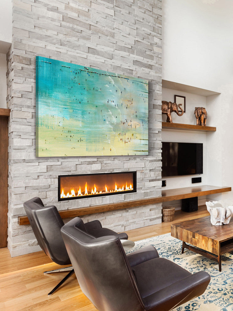 "Specks In The Water" Painting Print on Wrapped Canvas, 36"x24"