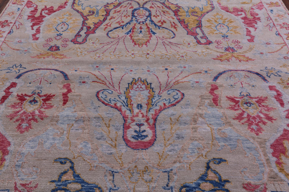 8' Square Turkish Oushak Hand Knotted Wool Rug - Q16060