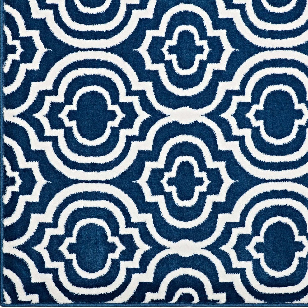 Frame Transitional Moroccan Trellis 8x10 Area Rug