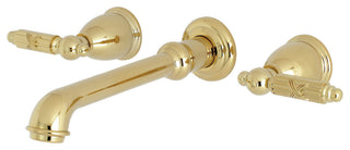 Kingston Brass Two-Handle Wall Mount Bathroom Faucet, Polished Brass