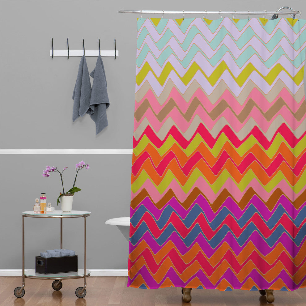 Deny Designs Sharon Turner Geo Chevron Shower Curtain