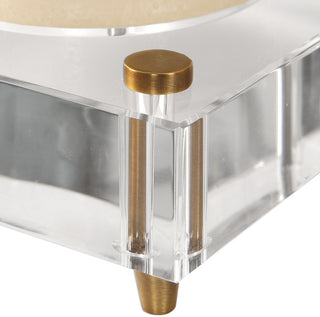 Uttermost 18643 Claire Two Piece Crystal and Iron Table Votive - Gold