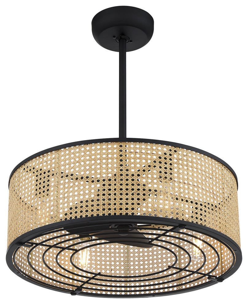 Savoy House 25-FD-1650 Astoria 4 Light 25"W LED Drum Chandelier - Matte Black