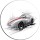 Silver Formula One Car, Digital Art Car Disc Metal Artwork, 11"