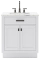 Hartford 30" Single Sink Marble Countertop Bath Vanity, White, Vanity With Goose