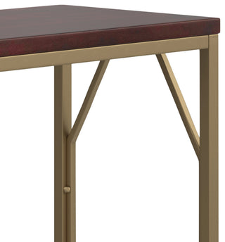 Selma Metal and Wood Accent Table, Cognac, 20"