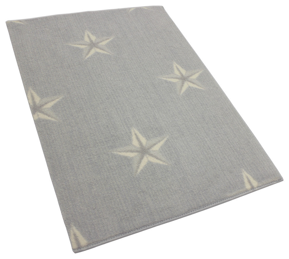 Star Pattern 3/8 Thick Indoor Area Rug Carpet, Frost, 7x9