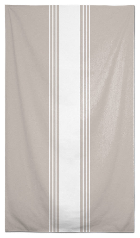 Tan And White Stripes 58 x 102 Outdoor Tablecloth