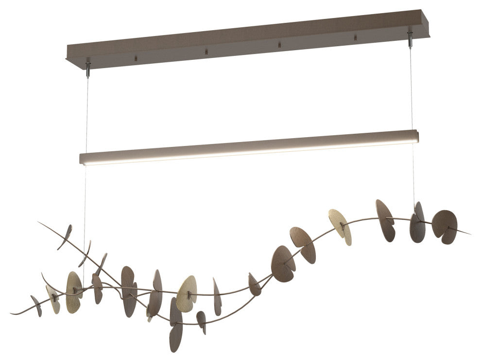 Lily LED Pendant, Bronze, Modern Brass, Standard Height