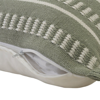 Dash Geometric Indoor Outdoor Throw Pillow, Green/White