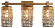 3-light Modern Wall Sconce With Crystal Lampshade