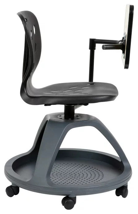 Mobile Desk Chair, Multifunctional Integrated Design With Storage Shelf, Black