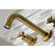 Kingston Brass KS8123ML 2-Handle 8 in. Wall Mount Bathroom Faucet, Antique Brass