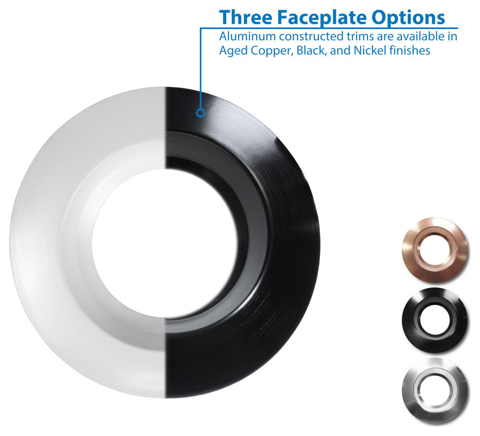 DCR56 LED Recessed Downlight Retrofit, Black, Smooth, 5000k (Daylight)