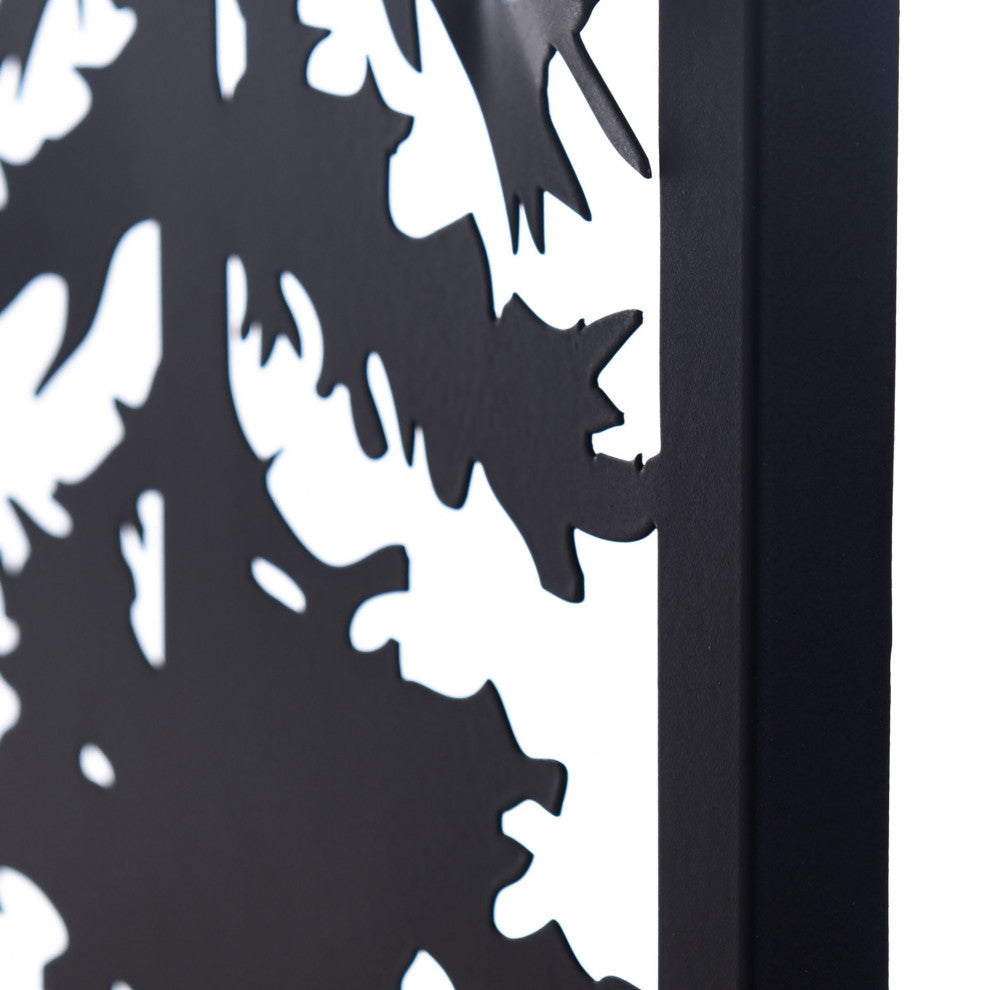 Cypress II Laser Cut Metal Wall Art With Fired Finish 36"H12"W