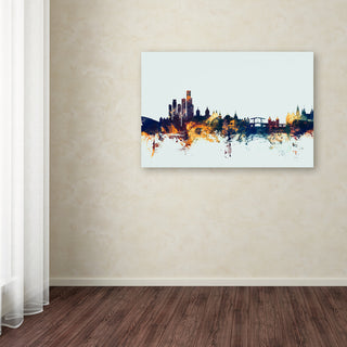 Michael Tompsett 'Amsterdam Skyline Blue' Canvas Art, 12x19