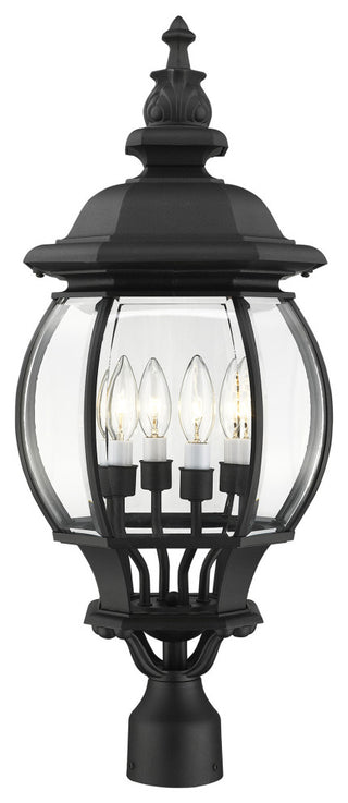 Textured Black Traditional, Colonial, Outdoor Post Top Lantern