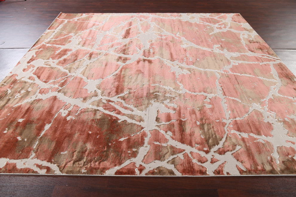 Abstract Transitional Turkish Oriental Rug Contemporary Carpets, 9'10" X 9'10"