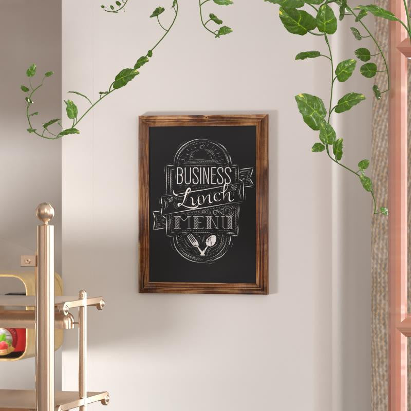 Canterbury Wall Mount Magnetic Chalkboard Sign Set- 18" x 24", Torched Brown, 18" X 24"