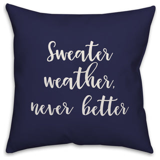 Sweater Weather Never Better in Navy 18x18 Throw Pillow